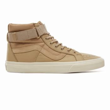 Női Vans Suede Leather Sk8-Hi Reissue Strap Magasszárú Cipő VA3045781 Ballistic/Cornstalk